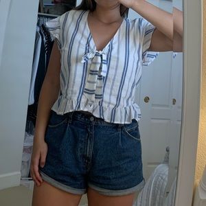 Blue and white striped blouse - Abercrombie